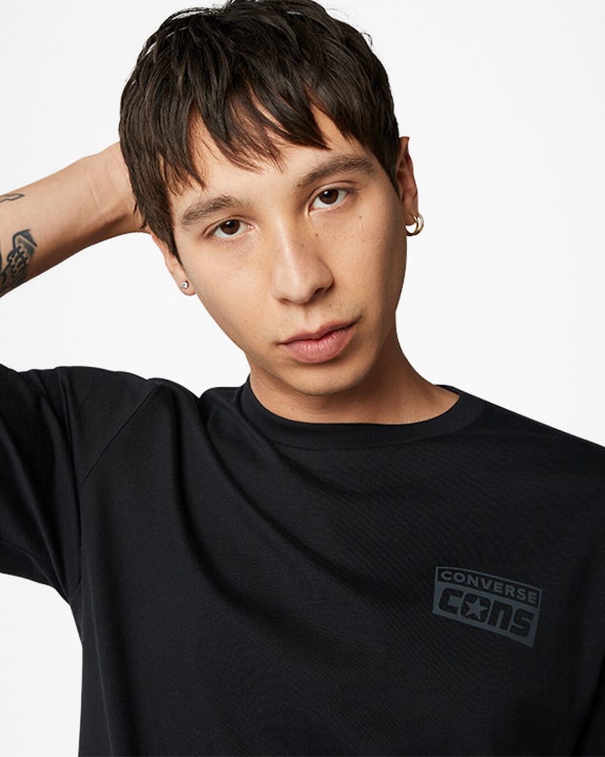Men's Converse CONS Graphic T-Shirts Black | AU 639E4G